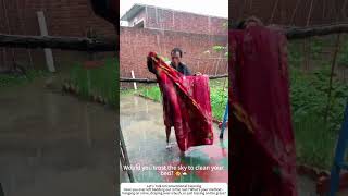 Rainwater Laundry – Hanging a Quilt in a Downpour 🌧️🛏️
