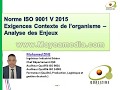 ISO 9001 V 2015 Chapitre 4.1 Contexte organisme - Analyse des enjeux