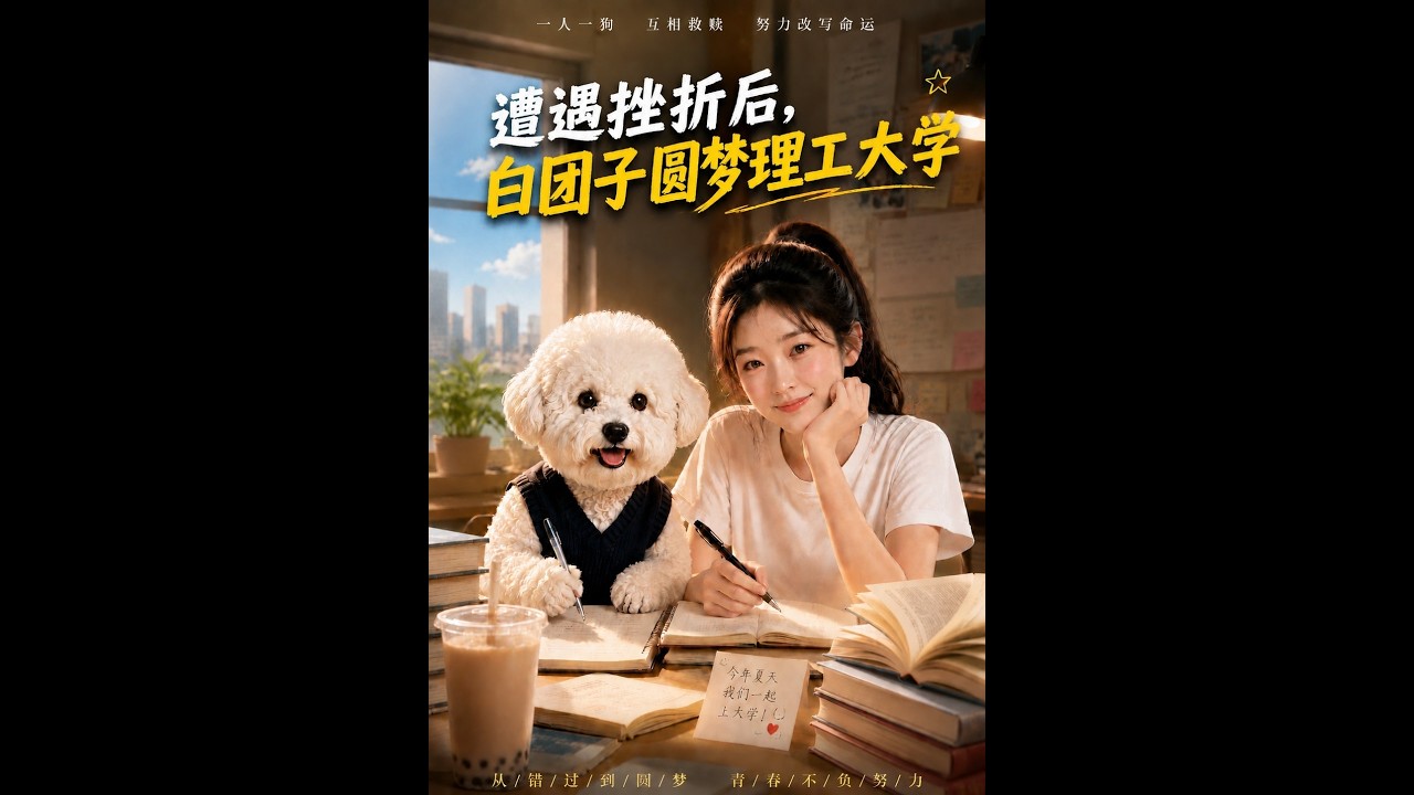 【一口气看完】《遭遇挫折后，白团子圆梦理工大学》#短剧 #AI短剧 #逆袭 #drama #爽剧 #鲨鱼先生