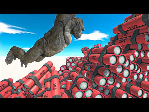 King Kong Falls Into the TNT Pit! 💥🦍 - Animal Revolt Battle Simulator