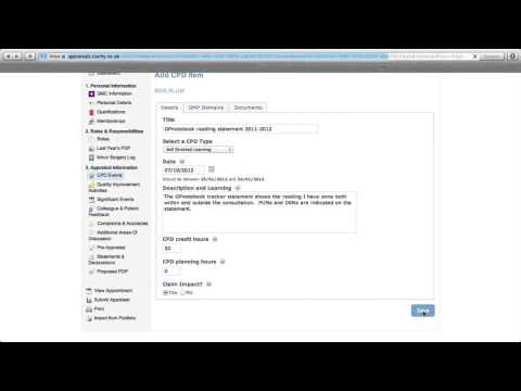 GPnotebook tracker: part II - uploading your tracker statement to your Clarity appraisal toolkit