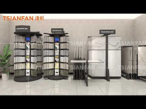 Metal rotating display stand ceramic tile display rack with showroom display rack