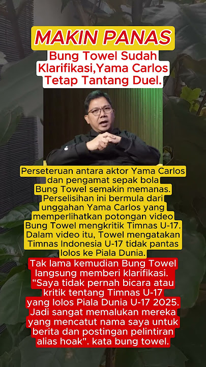 TRENDING‼️ Bung Towel Sudah Klarifikasi, Yama Carlos Tetap Tantang Duet
