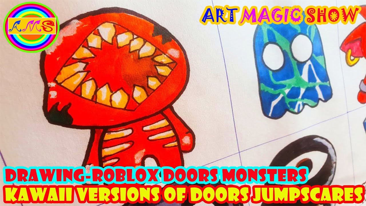 Drawing-Roblox DOORS Monsters but Kawaii #2 / Kawaii Versions of Doors  Jumpscares 