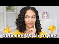 Diffusing Vs Air Drying Curly Hair | Truly Yanely