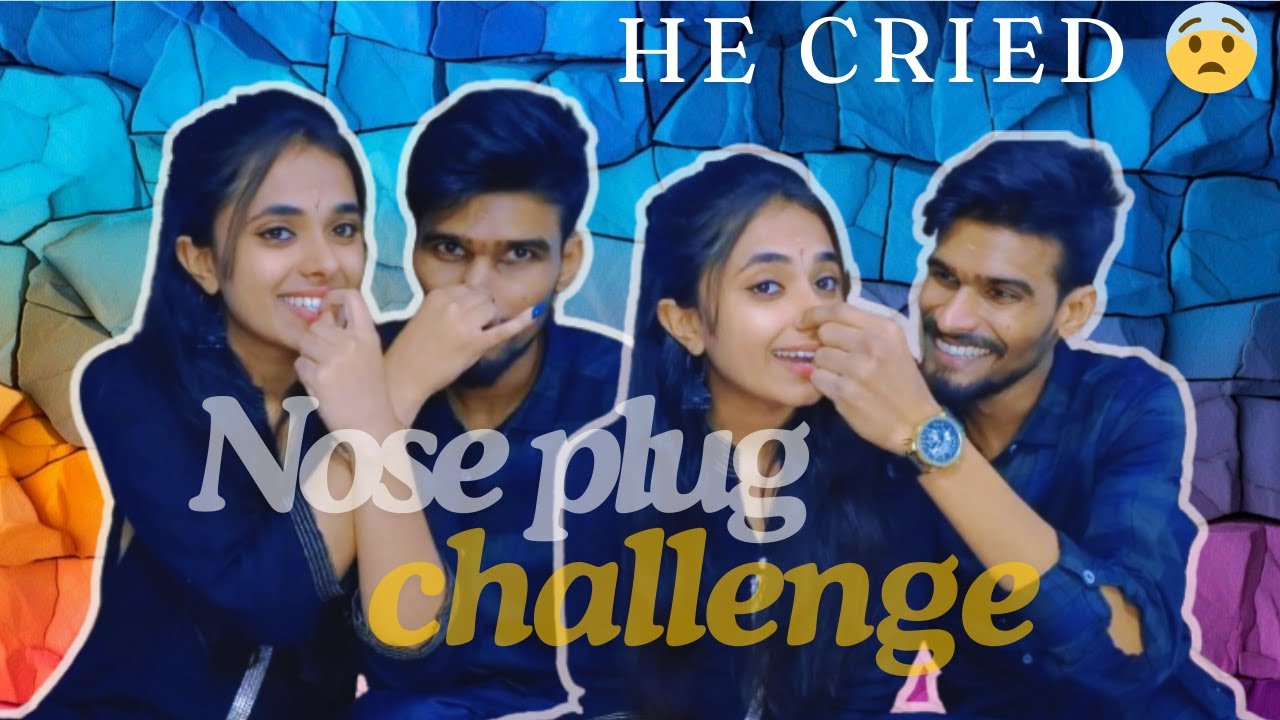 NOSE PLUG CHALLENGE||HE CRIED 😢||#trending #kannada #couplechallengevideo