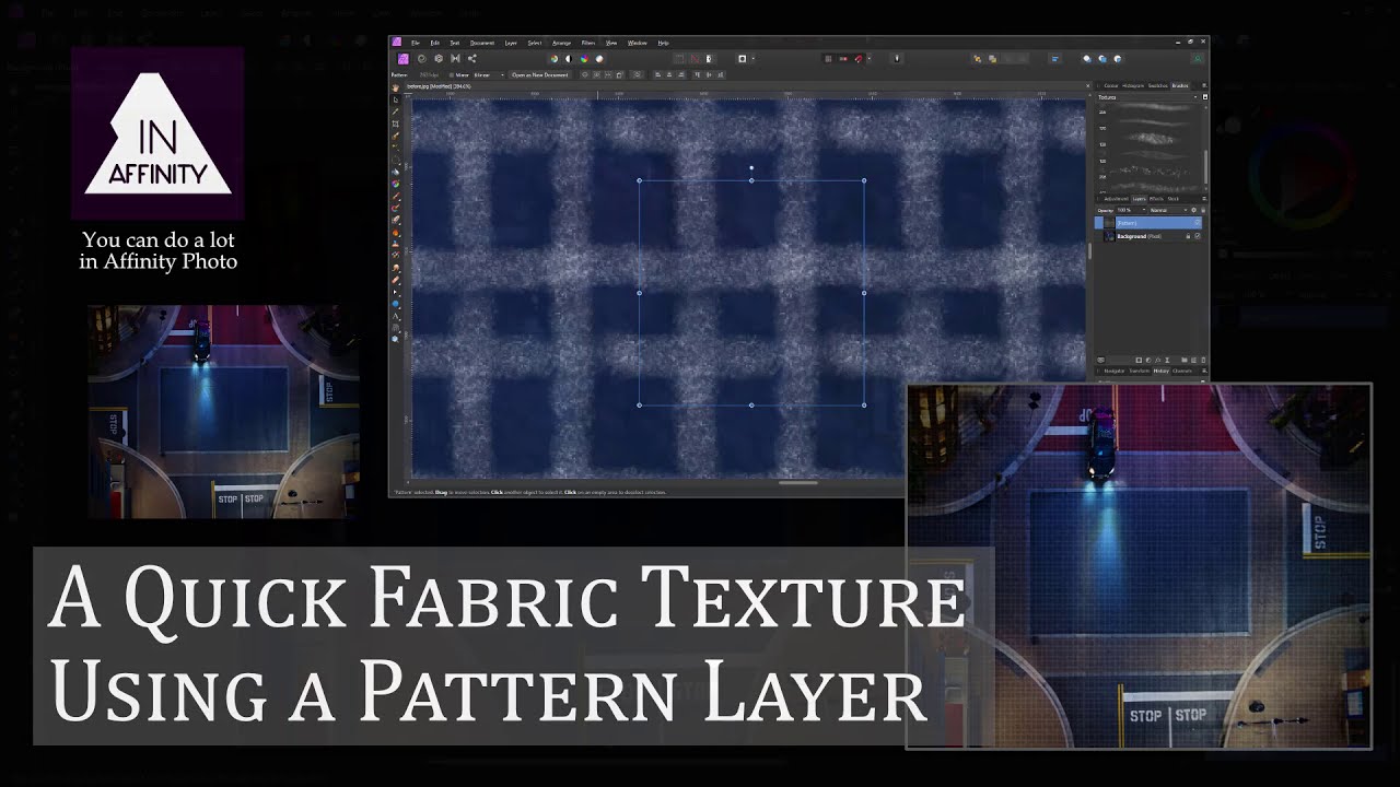 Affinity Photo 1.9: A Quick Fabric Texture Using a Pattern Layer - YouTube