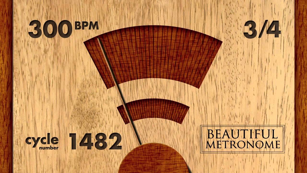 300 BPM 3/4 Wood Metronome HD - YouTube