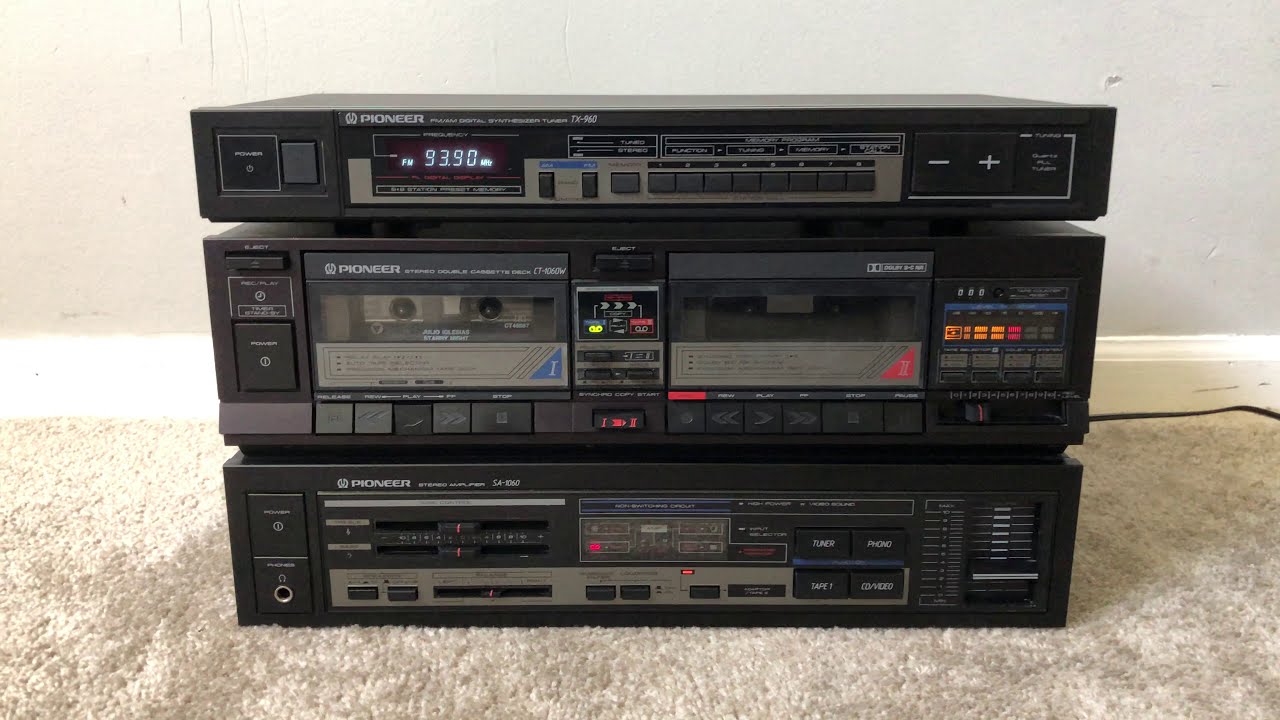 Pioneer Home Stereo System TX960 Tuner, CT1060W Cassette Deck and