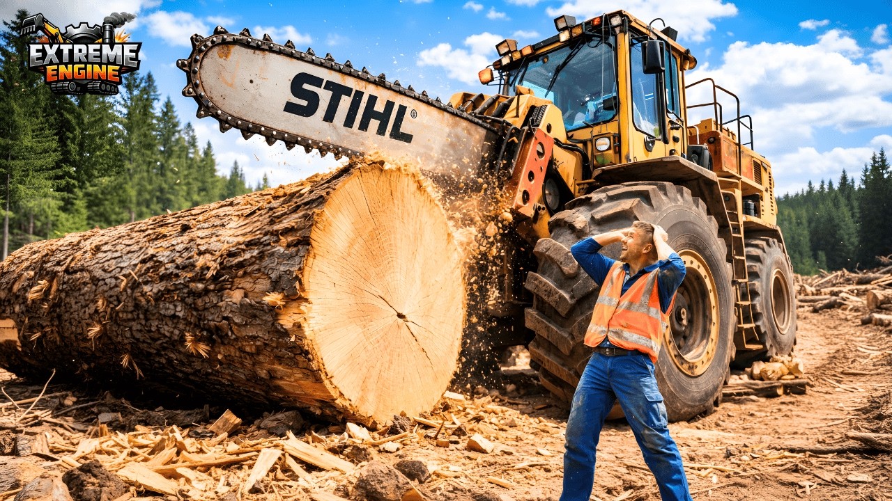 Extreme Dangerous Fastest Big Chainsaw Cutting Tree Machines | Biggest ...