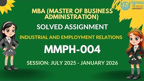 MMPH-004 MBA Solved Assignment 2025-2026 | IGNOU MBA Complete Assignment Solution 2k25 Video