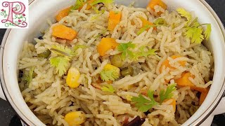 pudina rice recipe - mint pulao recipe - Mint & Coriander pulao - Lunch Recipe - poppyalley