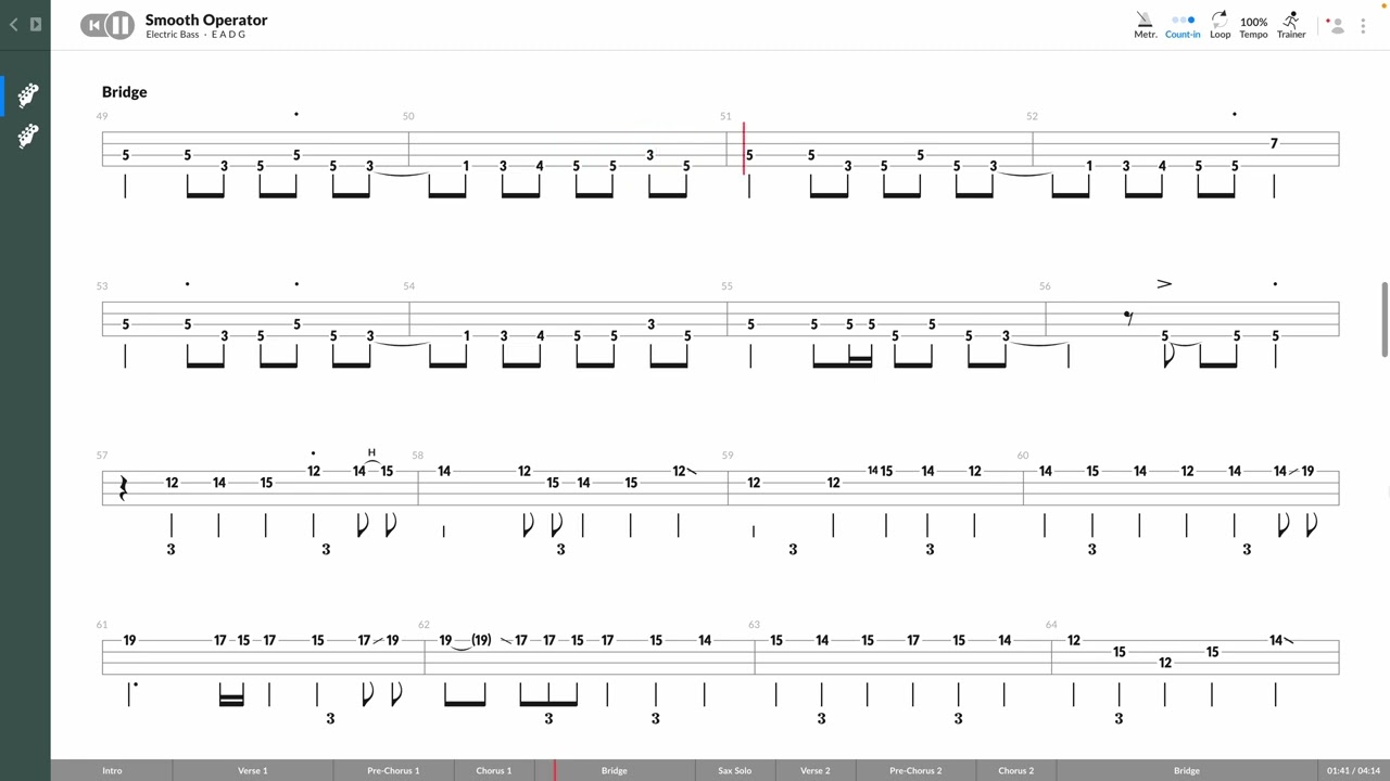 Sade - Smooth Operator (BASS TAB PLAY ALONG)