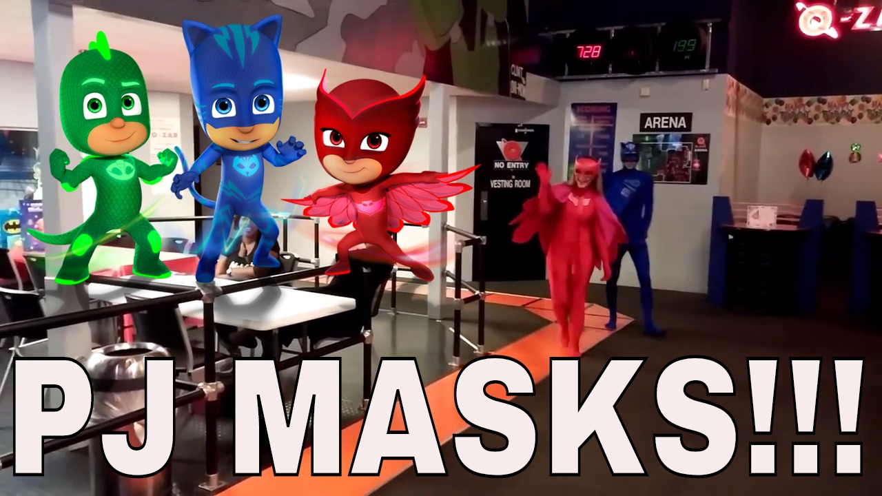 PJ Masks Laser Tag Party! We met Owlette Catboy Gekko and Luna Girl