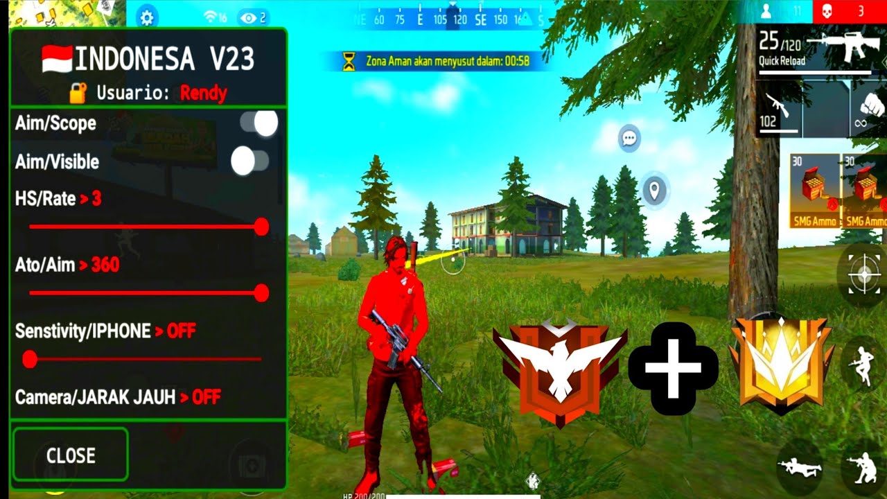 CHEAT FF UPDATE FIX 2023 HEADSOT 100% MOD MENU FF AUTO KIIL WORK RANK ...