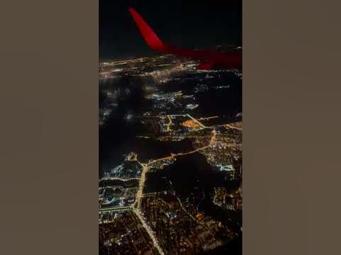 Полёт над Москвой ночью, вид с иллюминатора самолёта. - YouTube