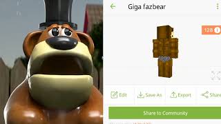 giga Fazbear como skín de Minecraft crédito: agbapsShorts