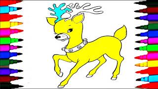A Deer Coloring Pages For Kids -Art Colors For Children P8229