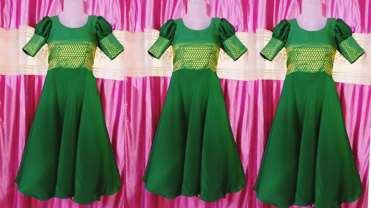 umbrella kurti cutting and stitching in Kannada. umbrella dress cutting