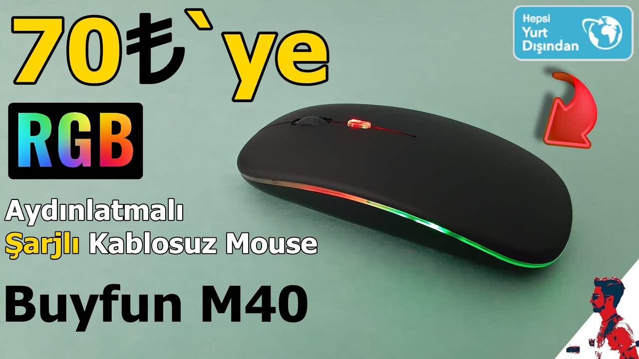 70₺'ye RGB'li Şarj`lı Kablosuz Mouse🖱| Buyfun M40 | Hepsi Yurtdışından ...