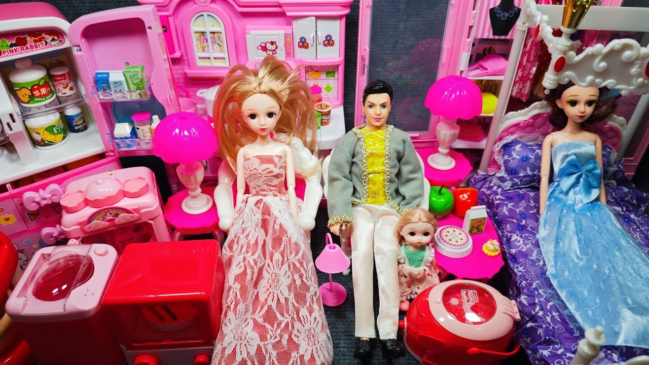 12 Minutes Satisfying with Unboxing Barbie Princess House & Bedroom Collection Toys Review | ASMR