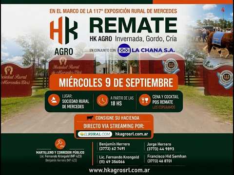REMATE HK AGRO en conj. con LA CHANA S.A