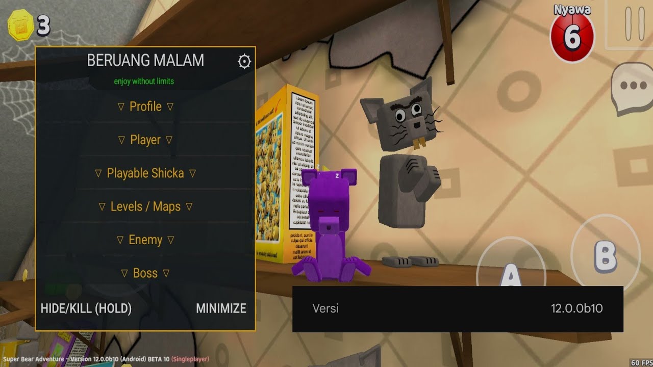 Super Bear Adventure 12.0.0b10 mod Unlock SBA Gold Premium Unlimited Coin No Clip Beta 10