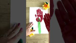 Paint a flower simply with your handprint! 🌷#shorts
