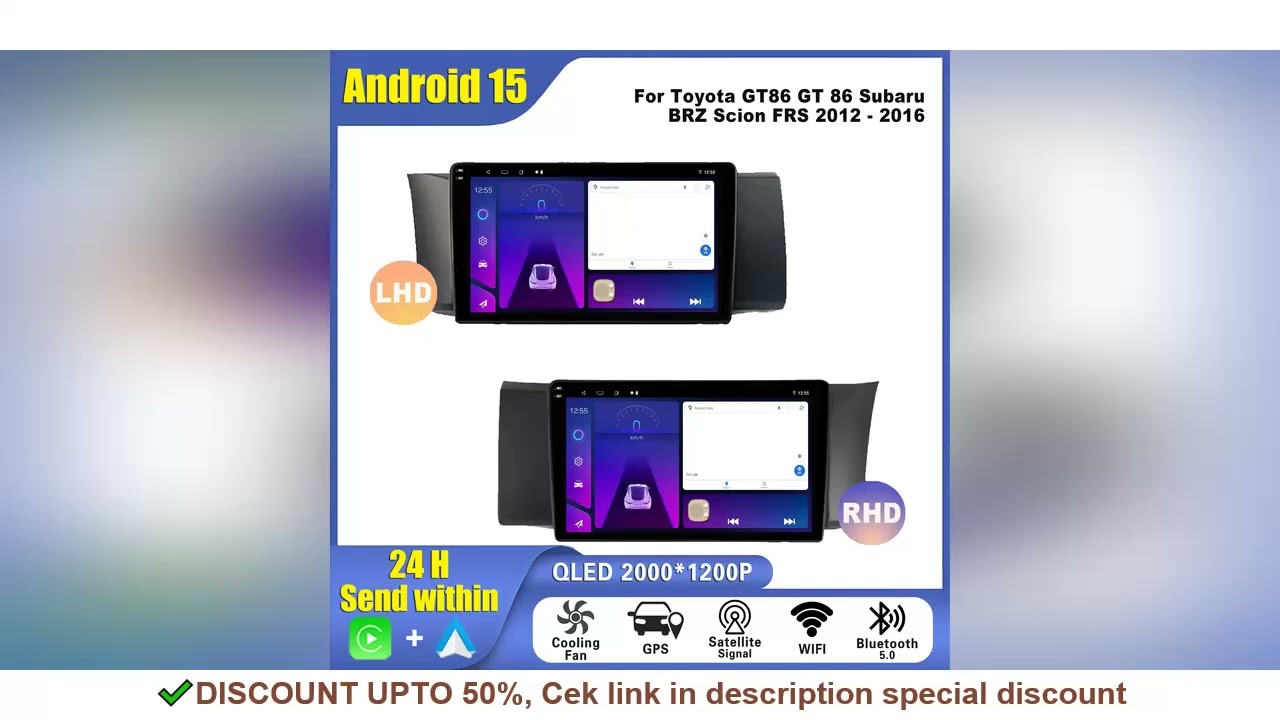 Android 15 Car Radio For Toyota GT86 GT 86 Subaru BRZ Scion FRS 2012 2013 - 2016 Car GPS Navigation