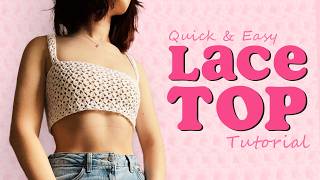 EASY LACE CROCHET CROP TOP BRALETTE TUTORIAL - BEGINNER FRIENDLY FOR ANY SIZES - PINTEREST INSPIRED
