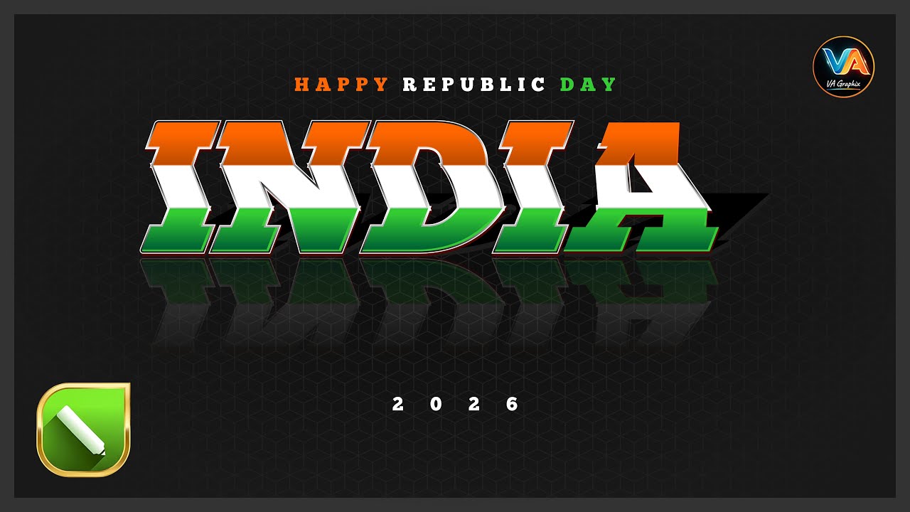 26 January Republic Day Design in CorelDRAW | INDIA Text Effect | Tricolor 3D Poster