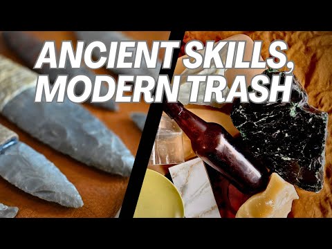Ancient Skills and Modern Trash #survival #flintknapping #bushcraft #primitiveskills #outdoors #diy