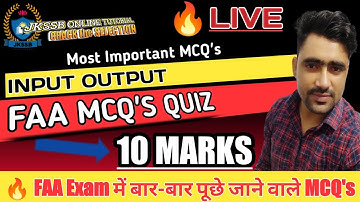 🔥 PAA में पूछे गए  MCQ - Input & Output devices mcq for faa exam - #jkssb #faa