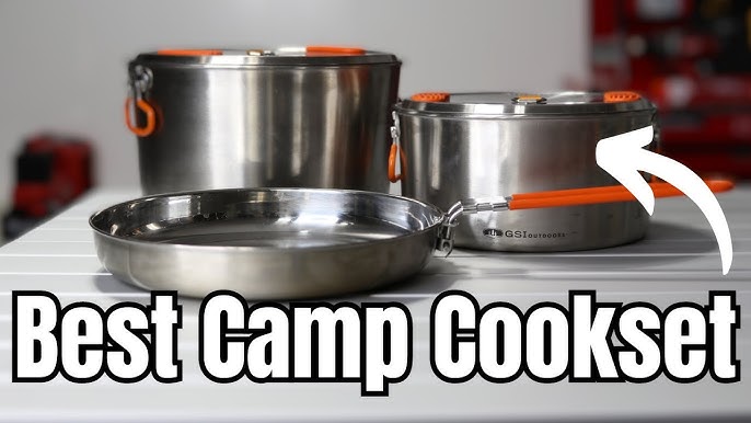 Even Heat Camp Pro Cookset, 11-Piece Camping Cookware Set with Stainless  Steel P