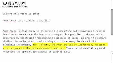 Ameritrade  Case Solution & Analysis-  Caseism.com