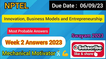 Innovation, Business Models and Entrepreneurship | Week 2 Quiz | Assignment 2 Solution | NPTEL