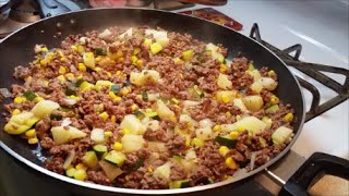 This is my version of mexican picadillo. you can add any veggies like,
but here an easy delicious way to make it. recipe also makes a great
fi...