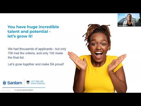 Sanlam UCT Online High School Scholars Celebratory Welcome event | Tuesday 1 February 2022