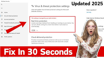How to Fix "This setting is Managed by your Administrator" Windows defender | Real Time Protection