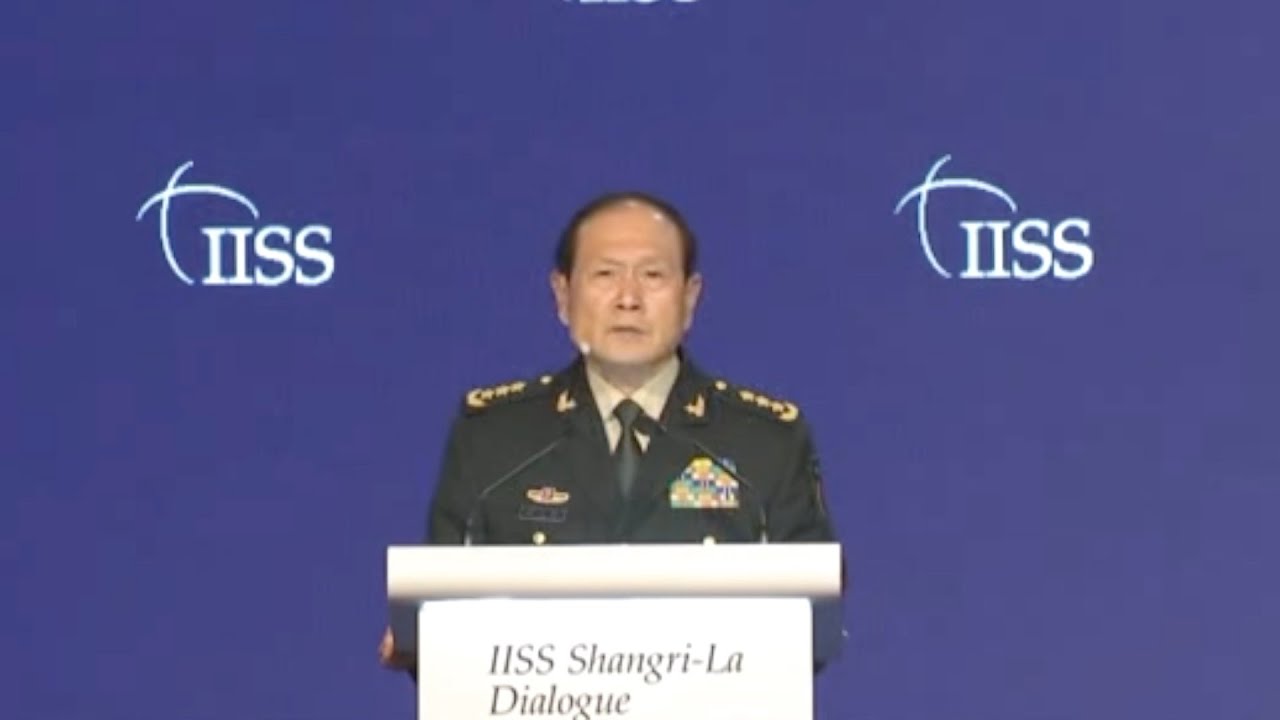 Chinese defense chief Wei Fenghe addresses plenary meeting