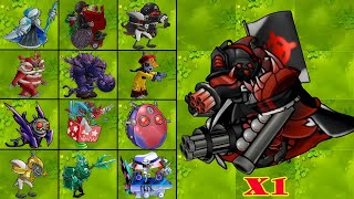 PVZ 1 Fusion 2.8 Challenge!! 1 Ultimate Gatling Black Football Zombie vs All Zombies - Who Will Win? screenshot 4