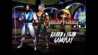 Mortal Kombat 4 (PSX) - Raiden & Fujin Team Gameplay / 720p60