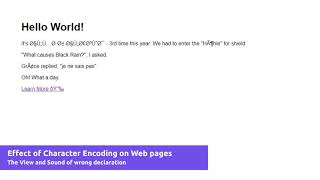 How Character Encoding Affects Web pages - Example