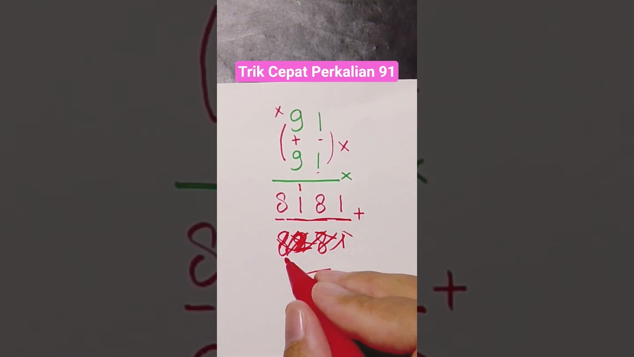 Trik Cepat Perkalian 91 #shorts #youtubeshorts #maths