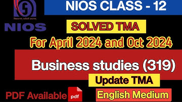 Nios Class 12 Business Studies Solved TMA 2023-24 | Nios Solved Assignment 2024