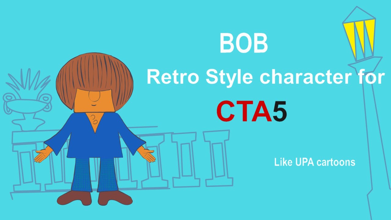 Bob | Retro Cartoon like UPA - Vector Character for CTA 5