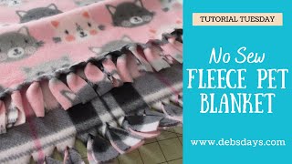 Learn How To Make a Homemade No Sew Fleece Pet Blanket with Fringe