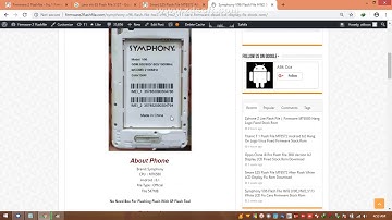 Symphony V96 After Flash White LCD Fixed HW2 Firmware 100% Tested