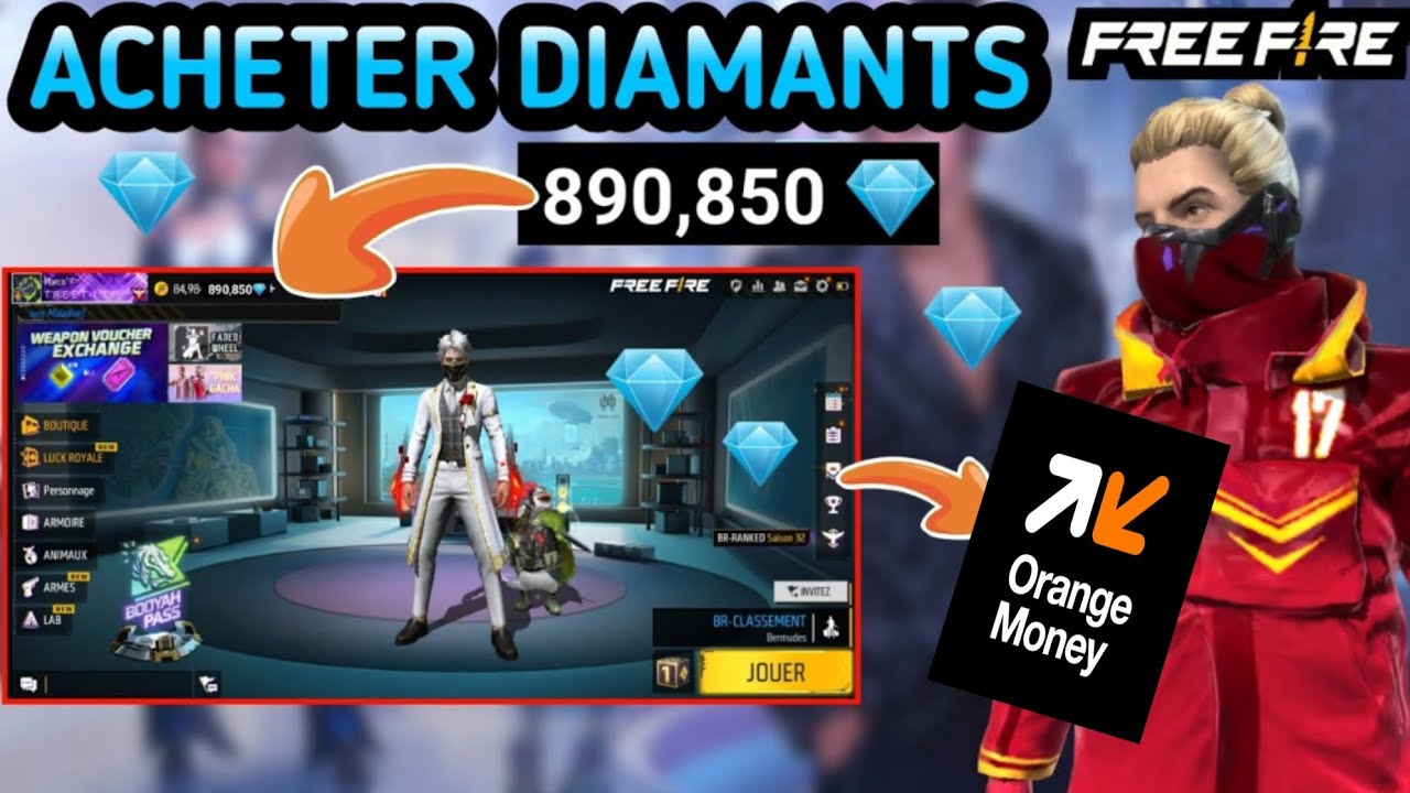 Comment acheter des diamants Free Fire via orange money - YouTube