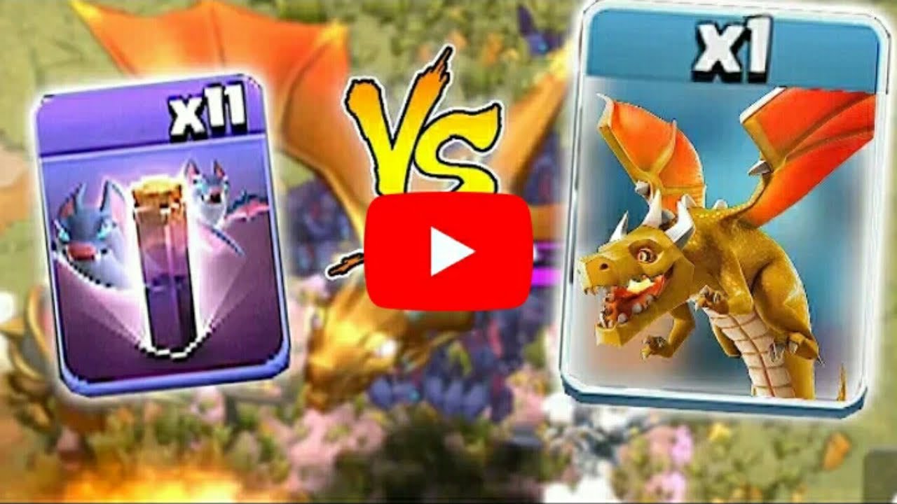 Bat spell vs golden dragon gameplay/new clash of clans update 2018